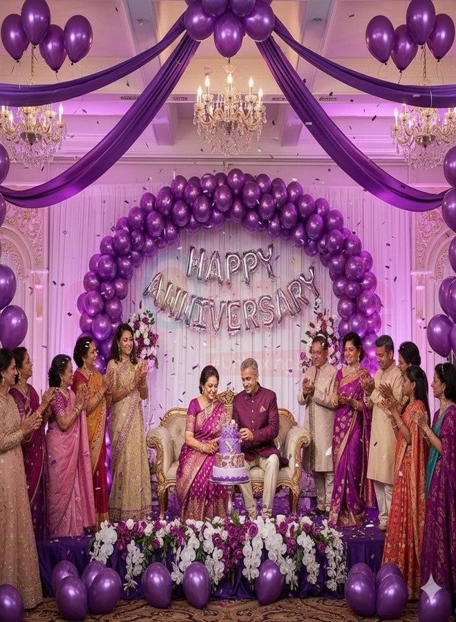 بروبسيكل مجموعة بالونات بروبسكل بنفسجية معدنية لتزيين الحفلات، مقاس 12 بوصة، بالونات عيد ميلاد سعيد، مناسبة للأطفال، حفلات الذكرى السنوية، حفلات توديع العزوبية، حفلات الترحيب - عبوة من 50 بالونًا - Image 5